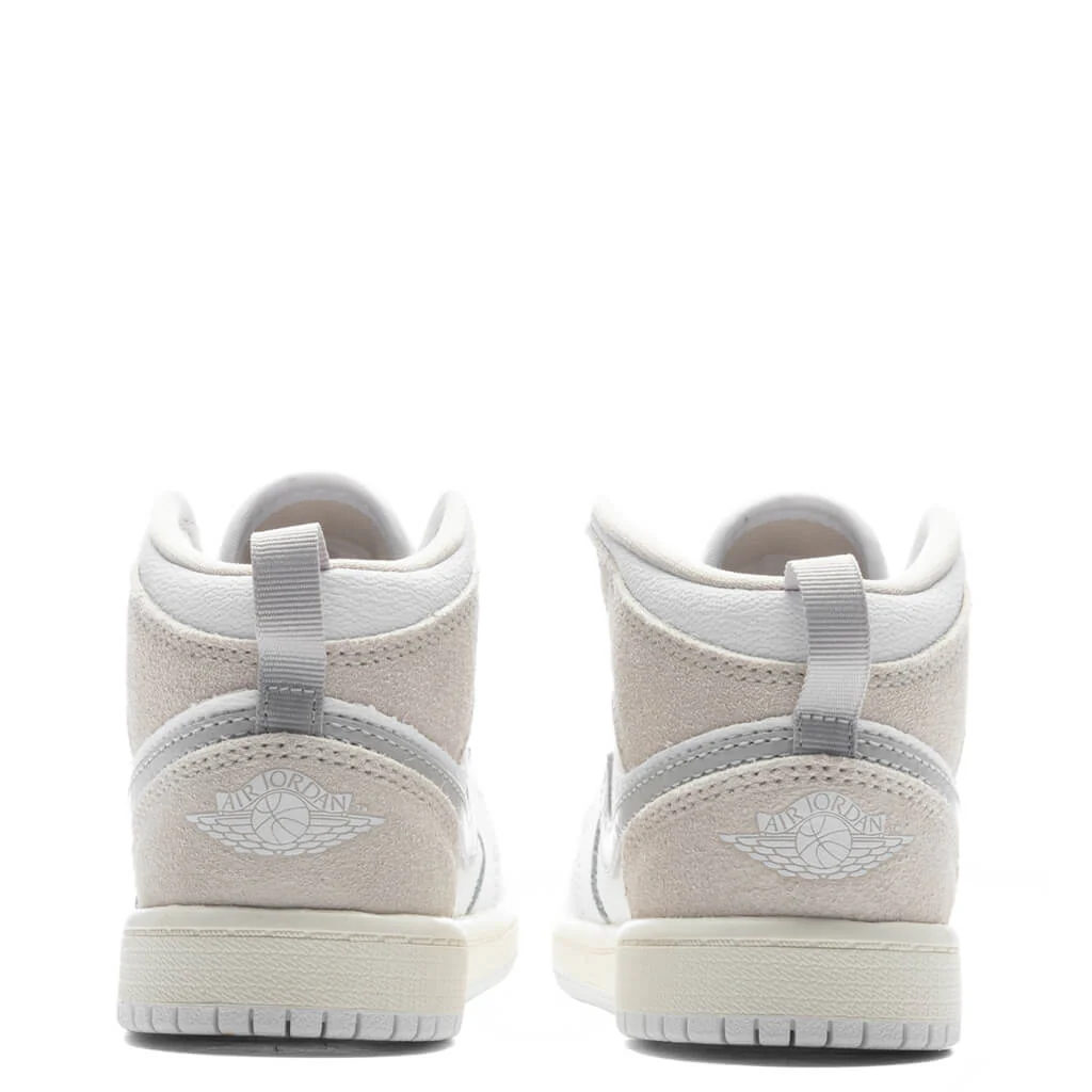 Jordan 1 Mid SE Craft (PS) - White/Light Orewood Brown/Tech Grey - Image 4