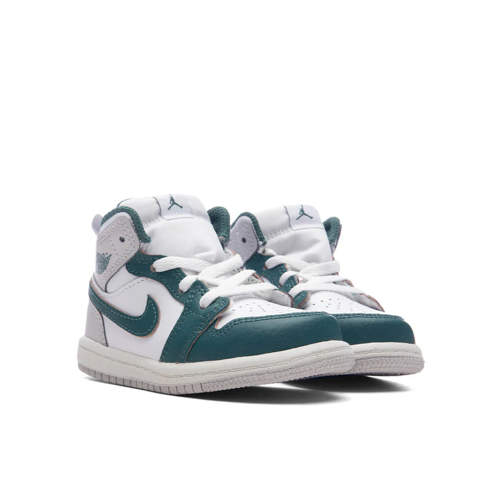 Jordan 1 Mid SE (TD) - White/Oxidized Green/Sail/Neutral Grey - Image 2