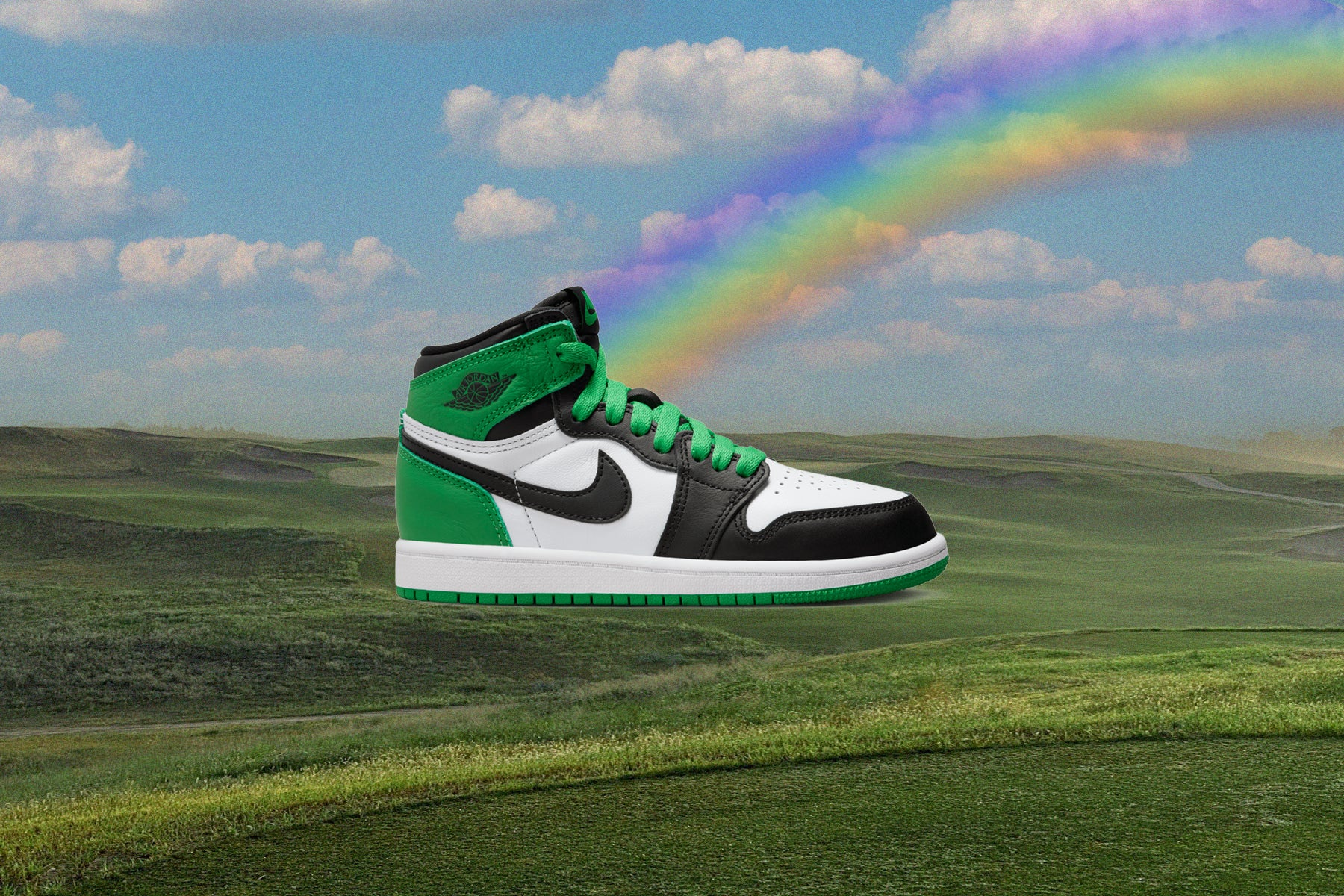 Air Jordan 1 Retro High OG (PS) - Black/Lucky Green/White - Image 5