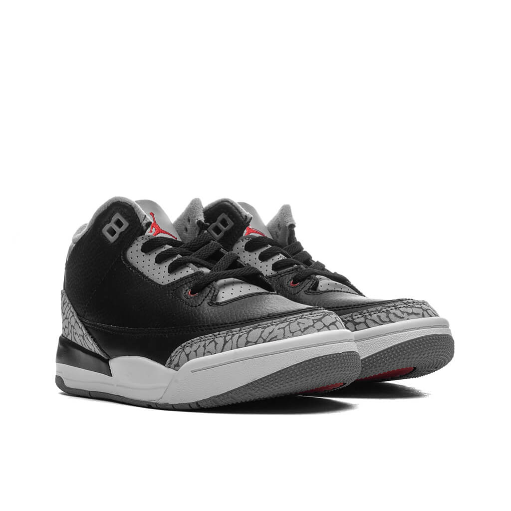 Air Jordan 3 Retro (PS) 'Black Cement' - Black/Fire Red/Cement Grey/Summit White - Image 2