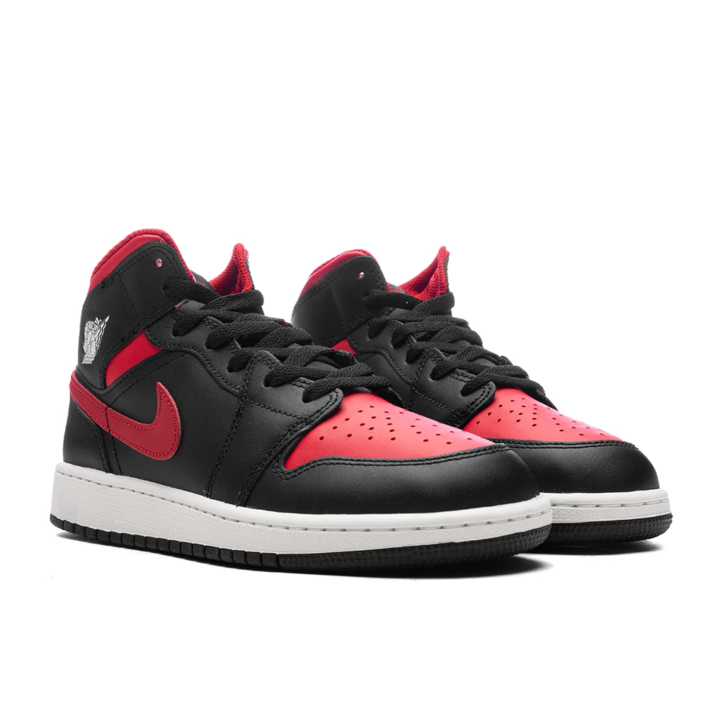 Air Jordan 1 Mid (GS) - Black/Varsity Red/Summit White - Image 2