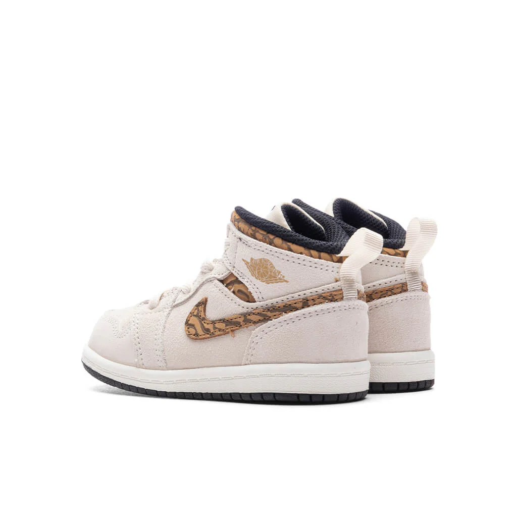 Air Jordan 1 Mid (TD) - Light Orewood Brown/Metallic Gold/White - Image 3