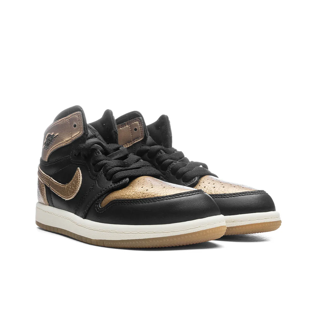 Air Jordan 1 Retro High OG (PS) 'Black and Gold' - Black/Metallic Gold/Sail - Image 2