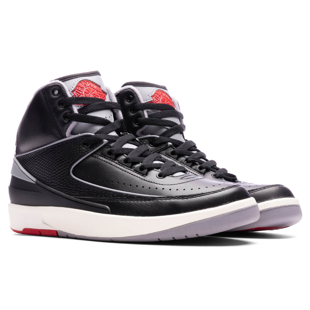 Air Jordan 2 'Black Cement' - Black/Cement Grey/Fire Red - Image 2