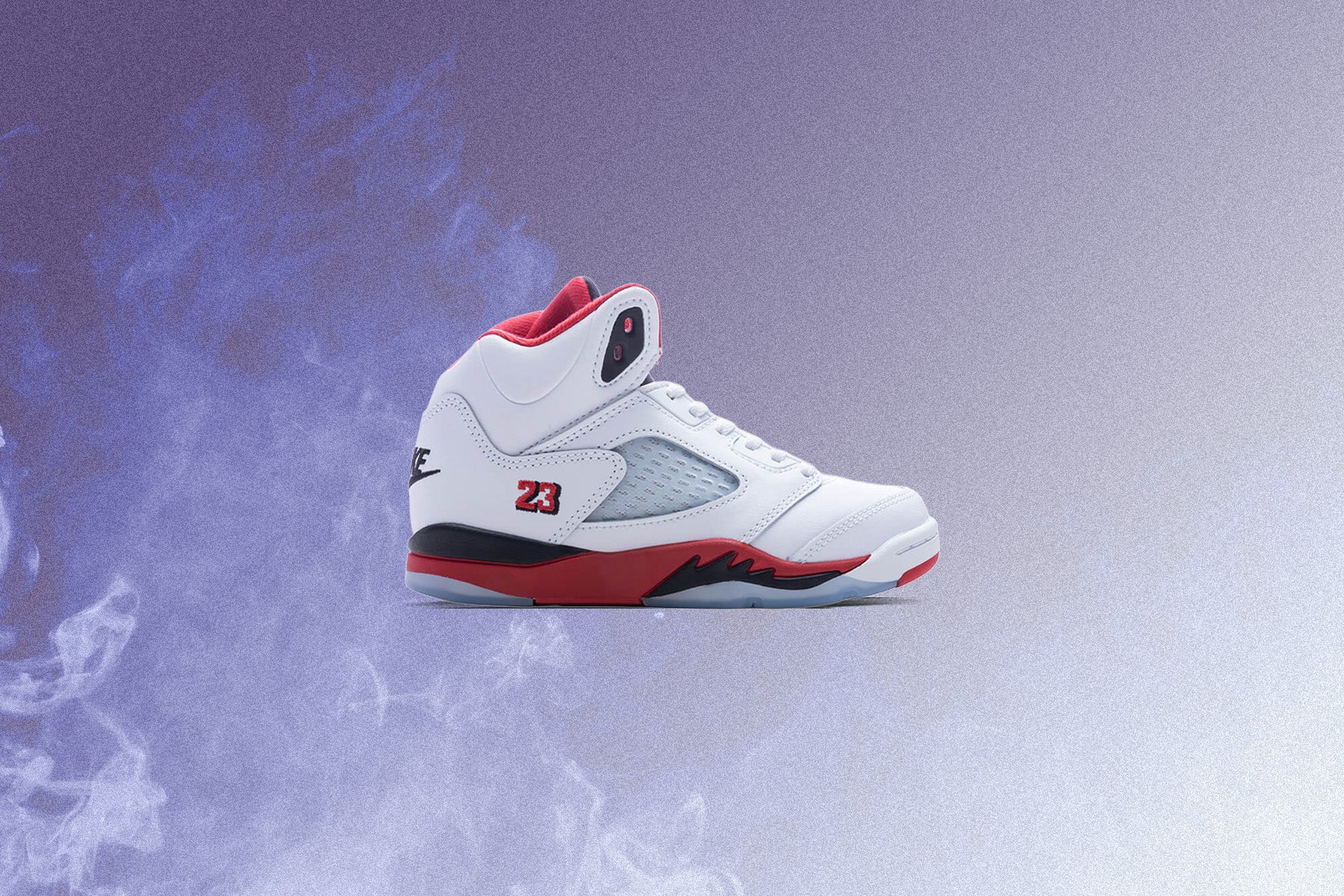 Air Jordan 5 Retro OG Fire Red 'Black Tongue' (PS) - White/Fire Red/Black - Image 5