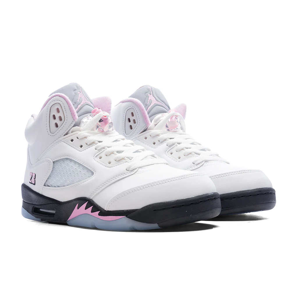 Air Jordan 5 Retro OG '35th Anniversary' (GS) - White/Black/Med Soft Pink/White - Image 2