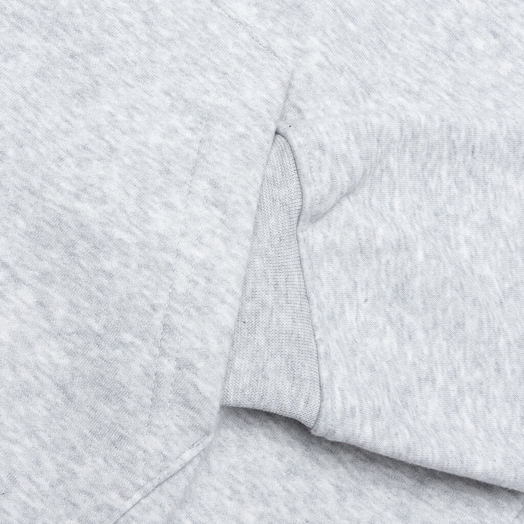 Brooklyn Fleece Full-Zip Hoodie - Grey Heather/White - Image 4