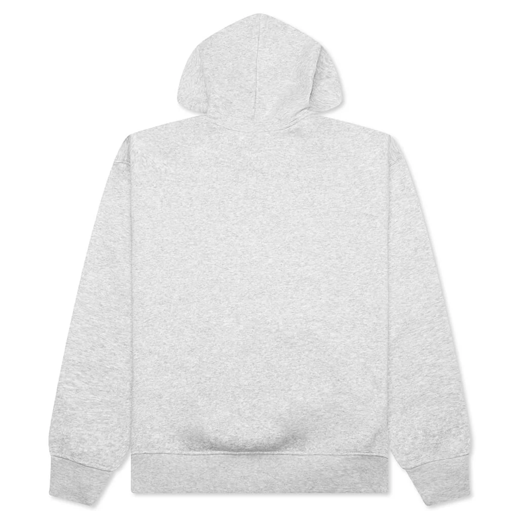 Brooklyn Fleece Pullover Hoodie - Grey Heather/White - Image 2