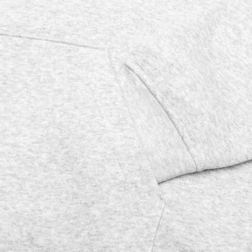 Brooklyn Fleece Pullover Hoodie - Grey Heather/White - Image 4
