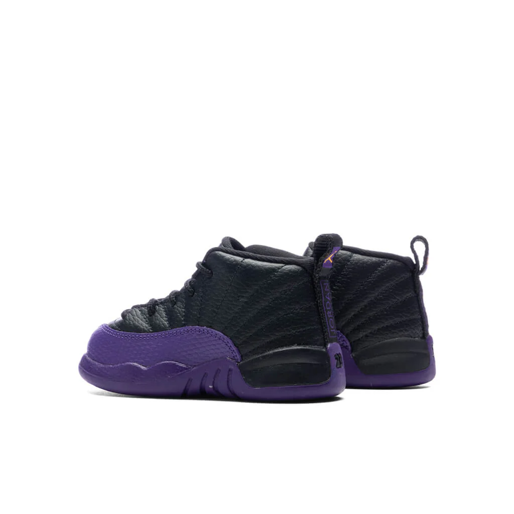 Jordan 12 Retro (TD) - Black/Field Purple/Metallic Gold - Image 3