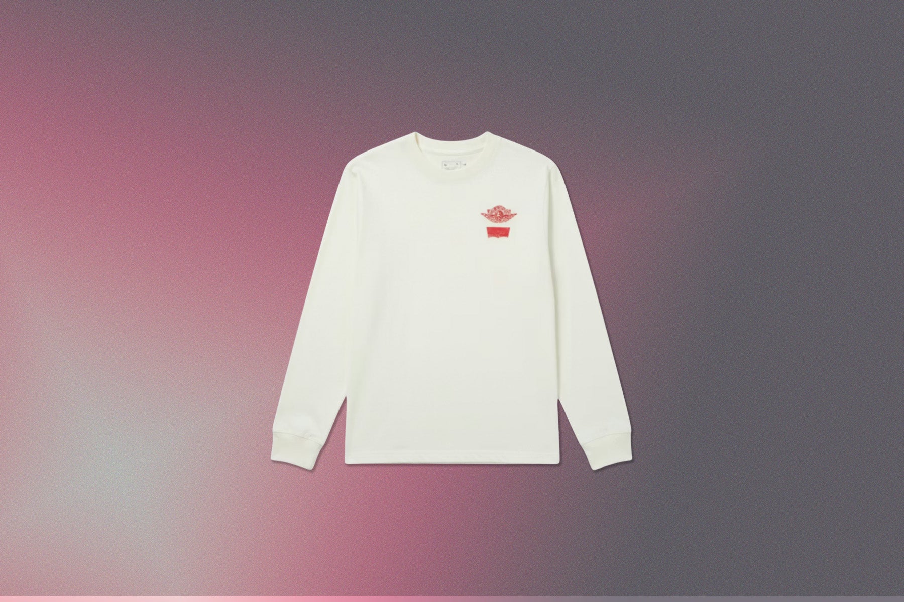 Jordan x Levi's L/S Tee - Pale Ivory/Black/University Red - Image 5