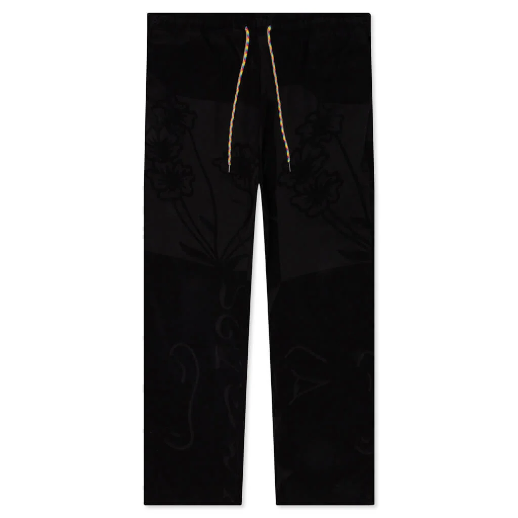 Towelling Beach Pant - Black