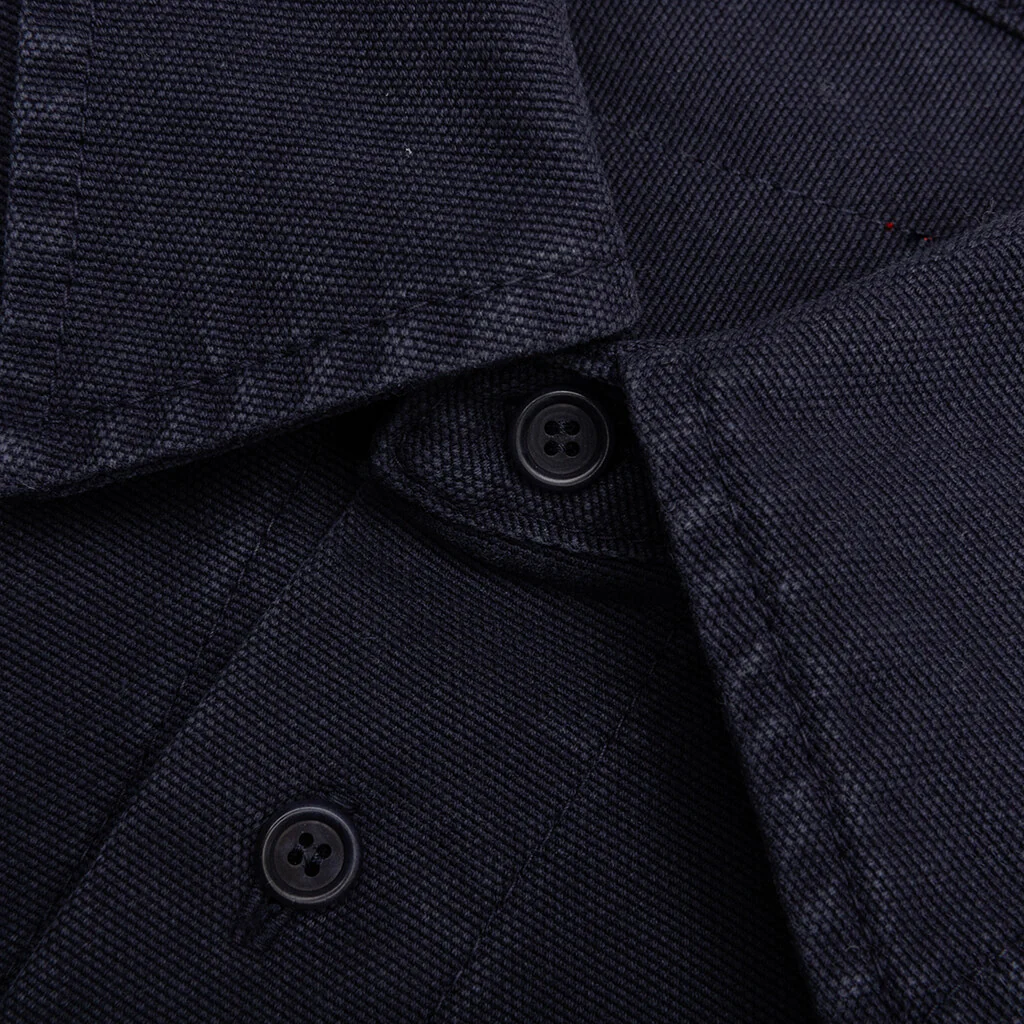 Chest Pocket Oversized Contrast Shirt - Navy - Image 4
