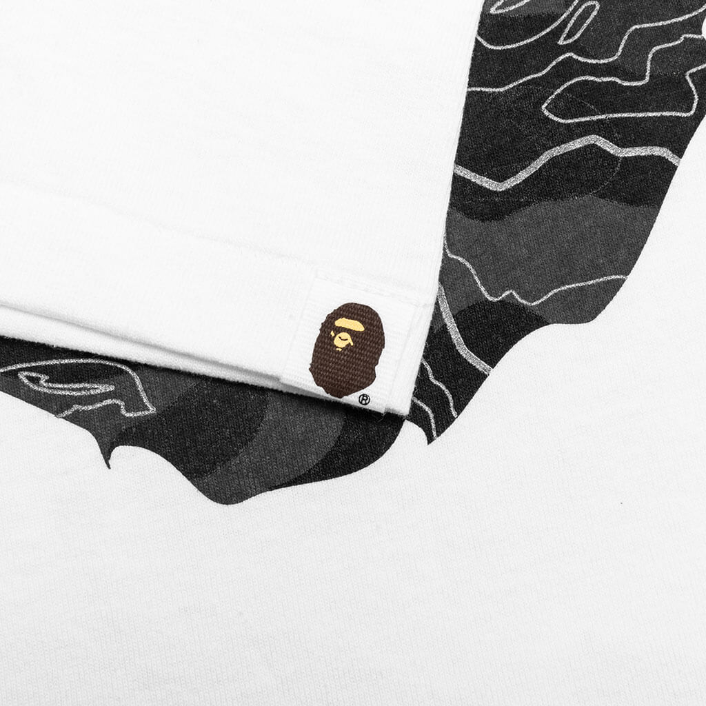 Kid's Layered Line Camo Big Ape Head Tee - White/Black - Image 3