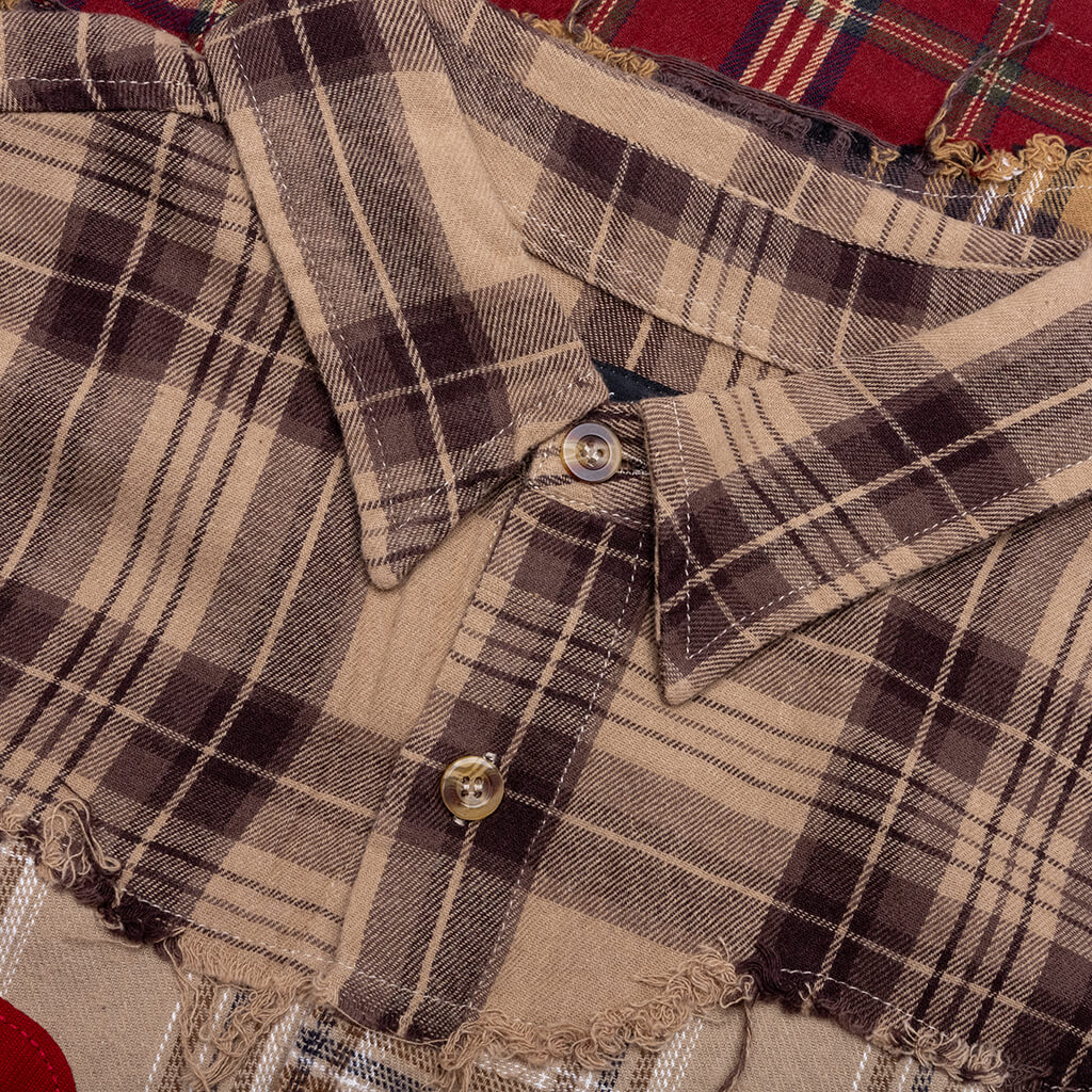 Face Patchworked Flannel - Red Multi - Image 4