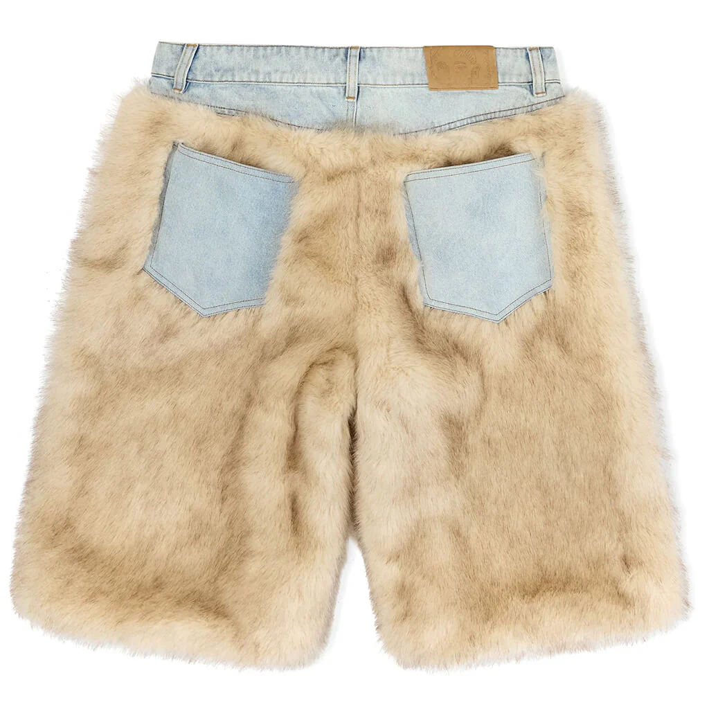Fur Shorts - Cream - Image 2