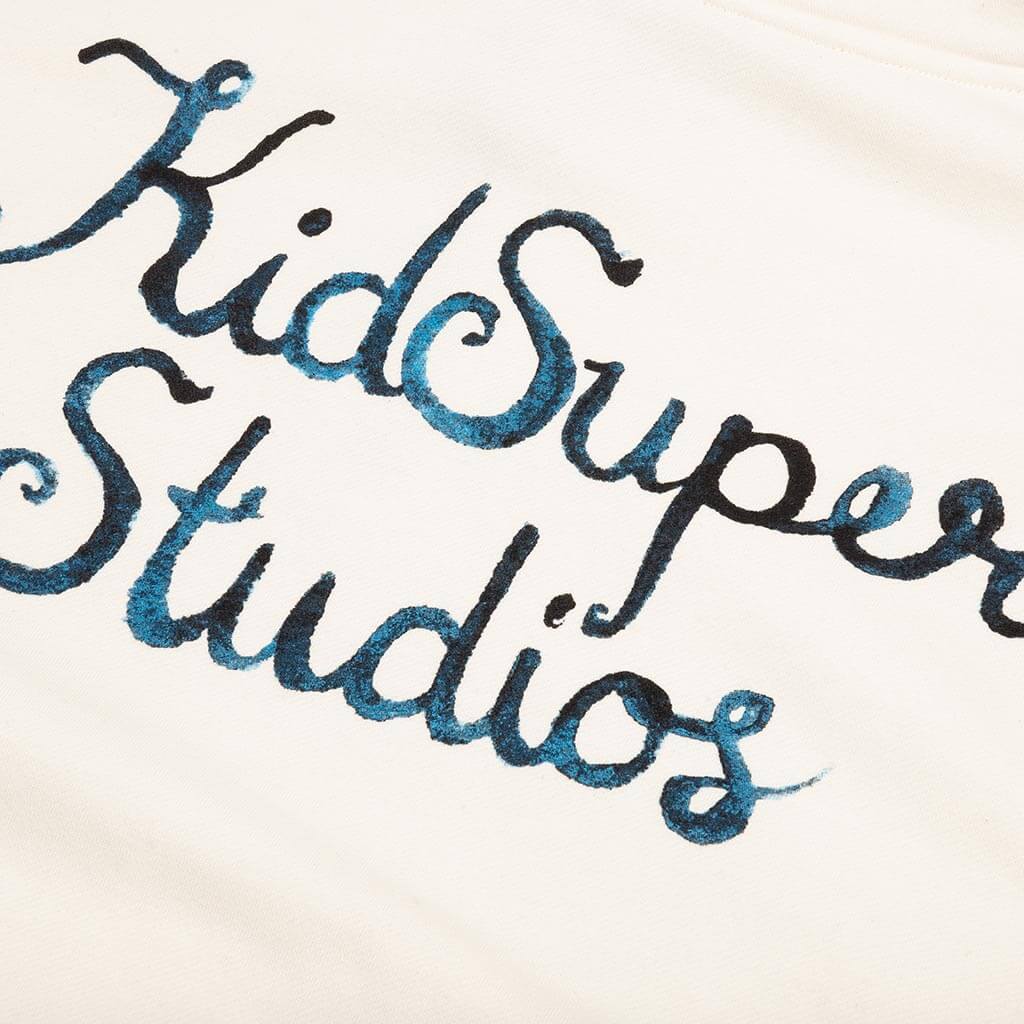 Script Logo Hoodie - Cream - Image 4