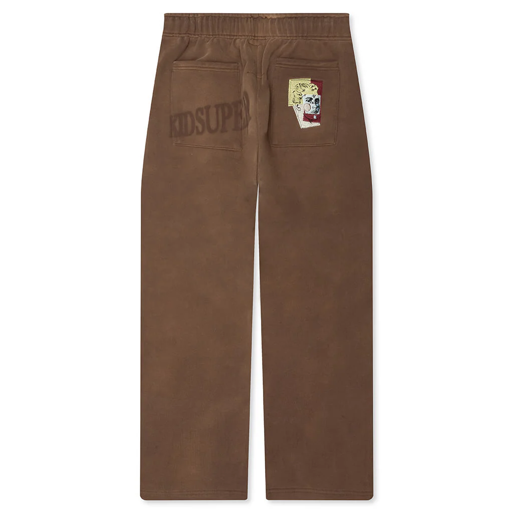 Sun Faded Sweatpants - Brown - Image 2