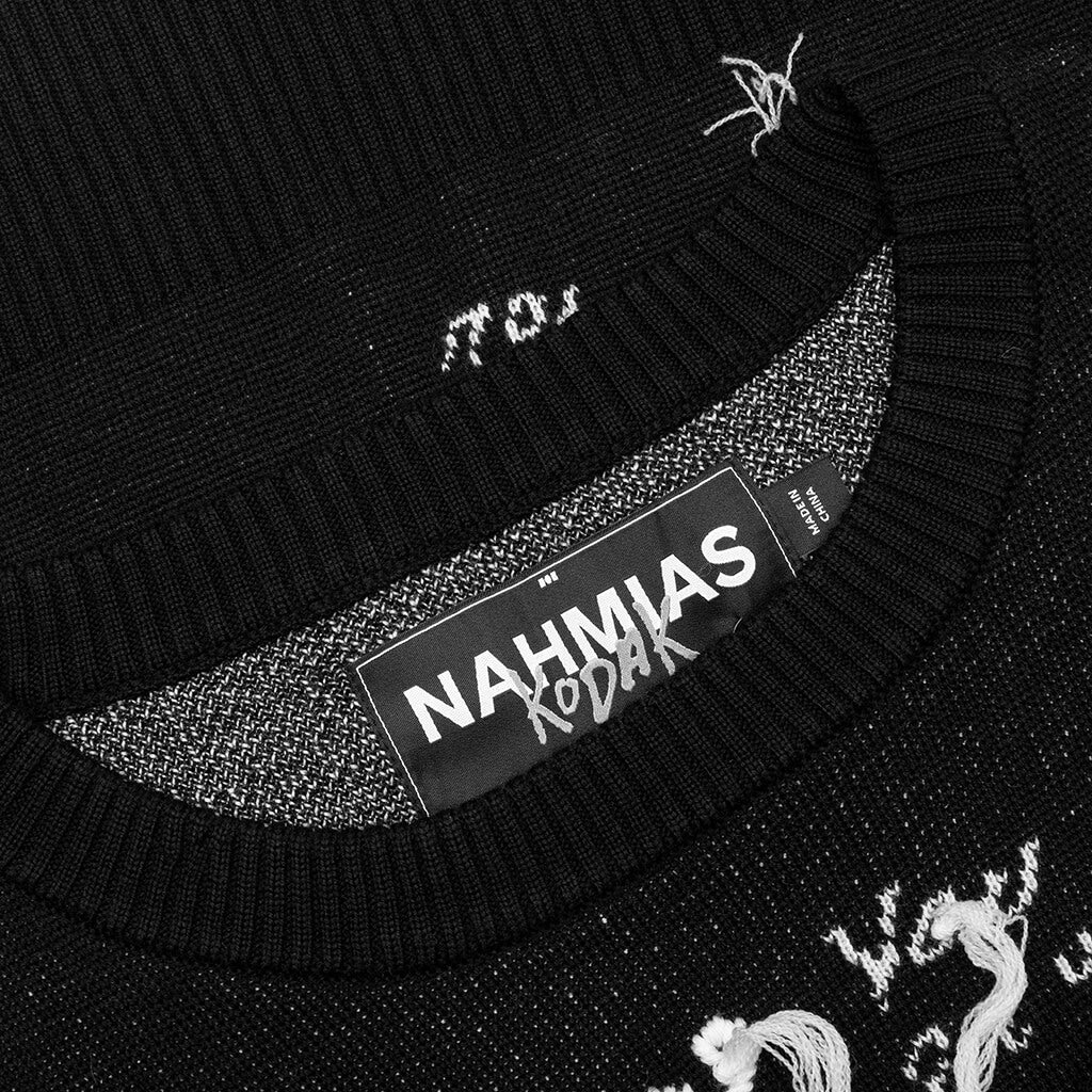 Nahmias x Kodak Black Knit Lyric Crewneck - Black - Image 3