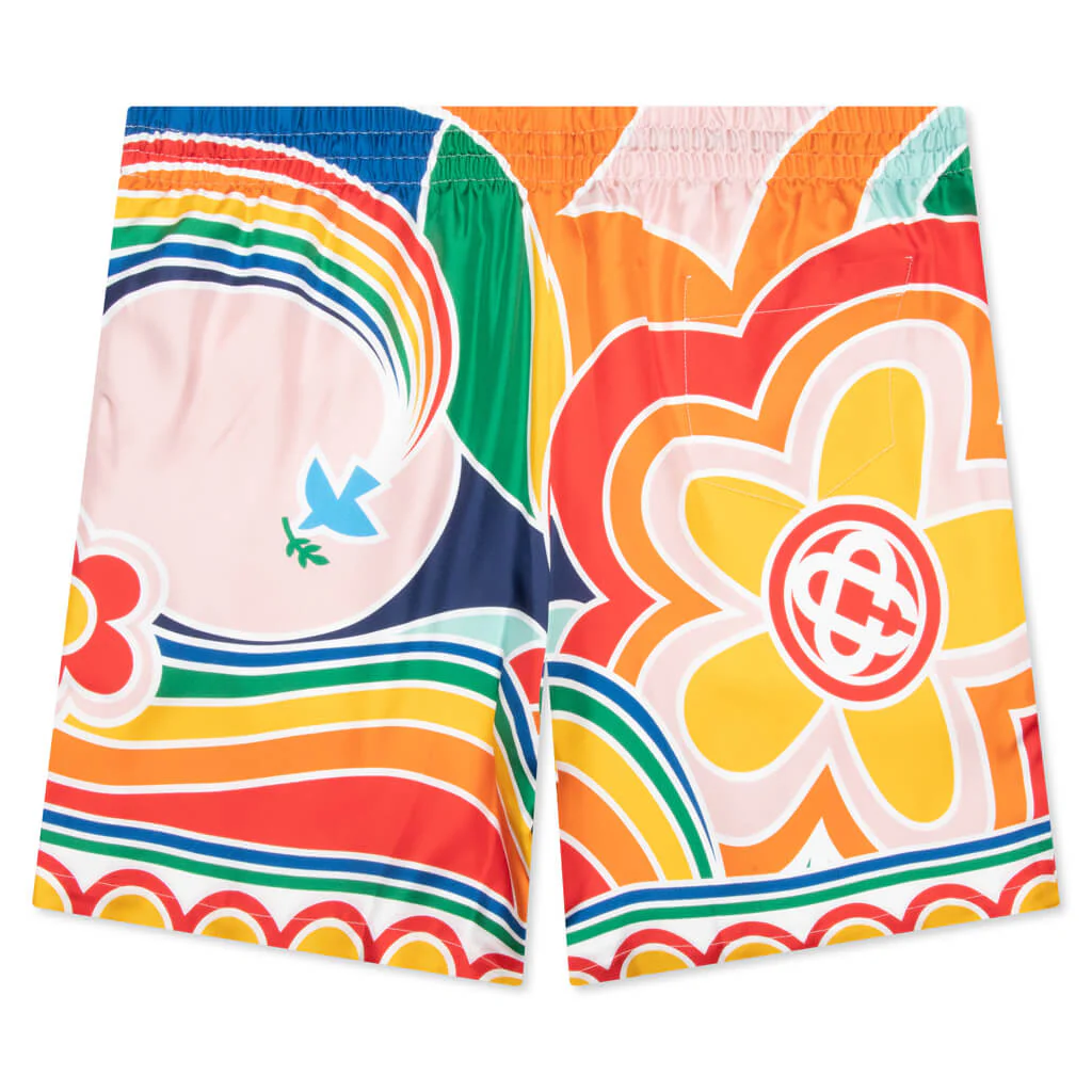 Le Pouvoir Des Fleuries Silk Twill Shorts - Multi - Image 2