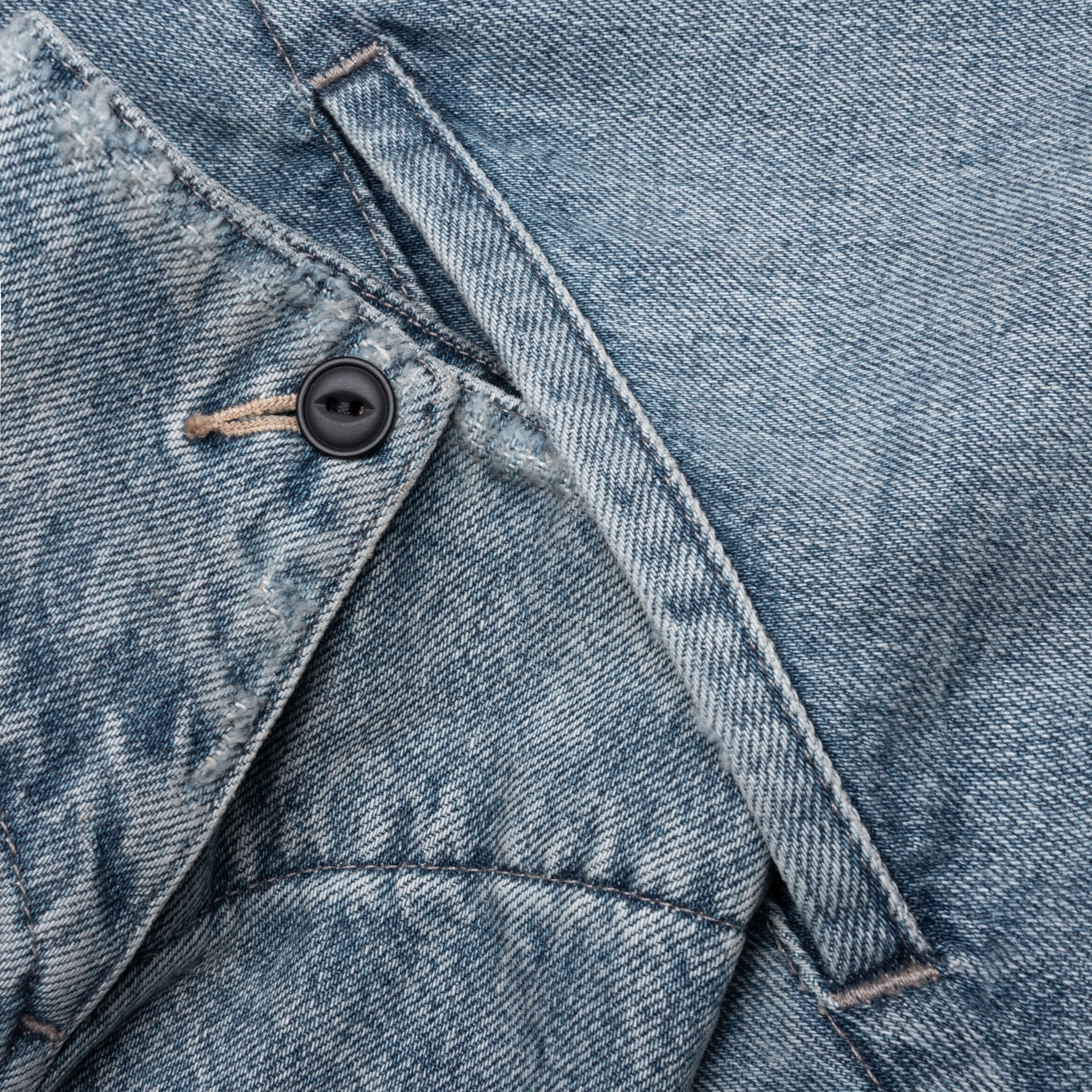 Denim Jacket with Corduroy Collar - Light Blue - Image 4