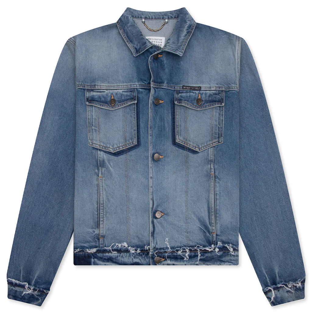 Denim Caban Jacket - Washed Blue