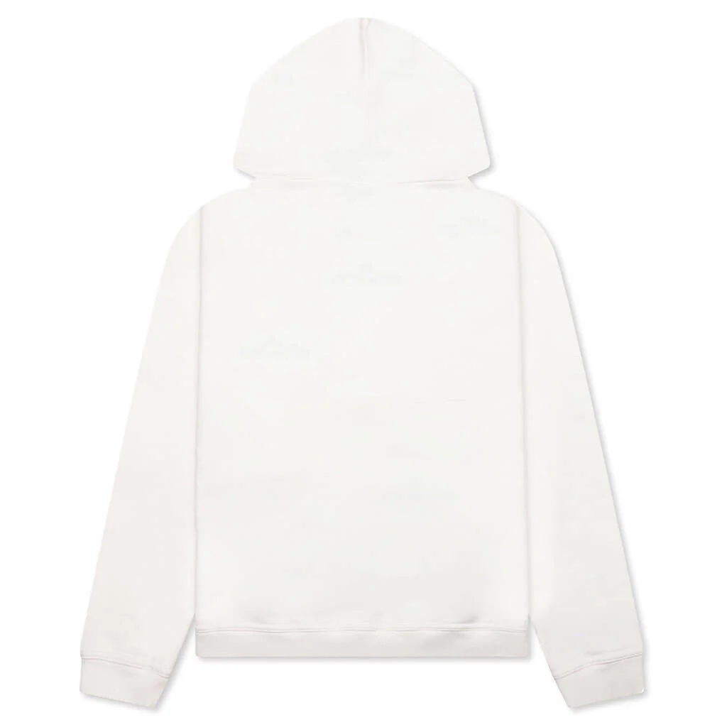 Upside Down Logo Hoodie - Off White/Black Embroidery - Image 2
