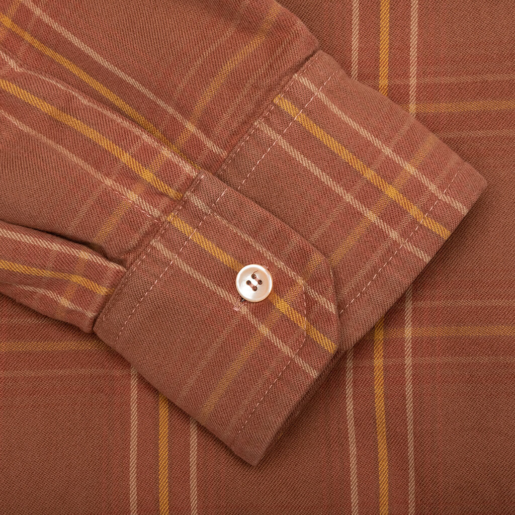 Check Oversized Shirt - Brick - Image 4