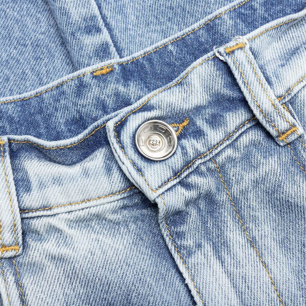 5 Pockets High Rise Baggy Cut Out Jeans - Blue - Image 3