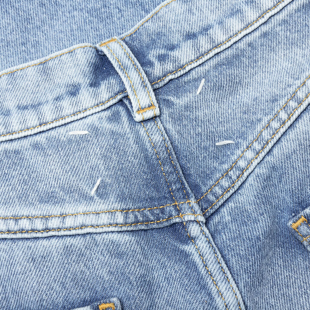 5 Pockets High Rise Baggy Cut Out Jeans - Blue - Image 5