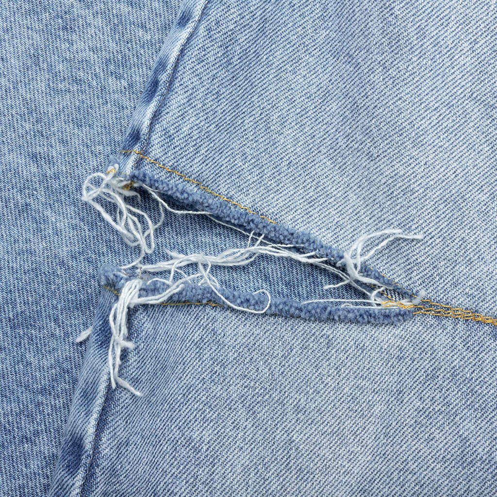5 Pockets High Rise Baggy Cut Out Jeans - Blue - Image 6