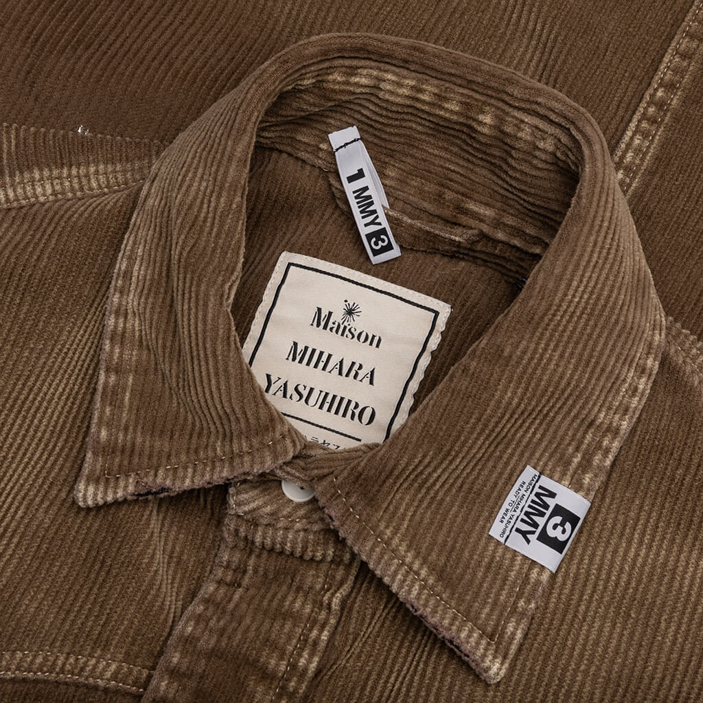 Aged Corduroy Shirt - Brown - Image 3