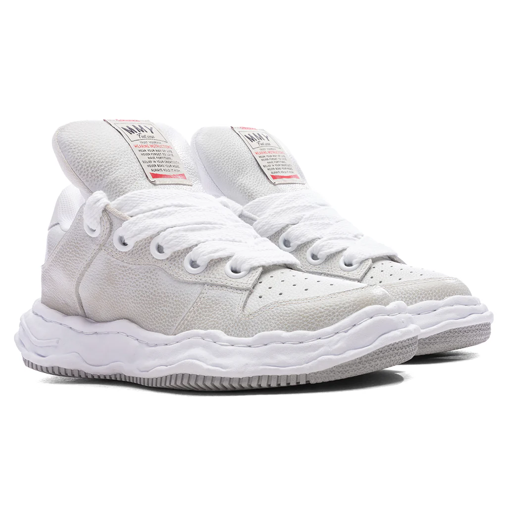Wayne Puffer Low OG Sole Brushed Shrink Leather - White - Image 2