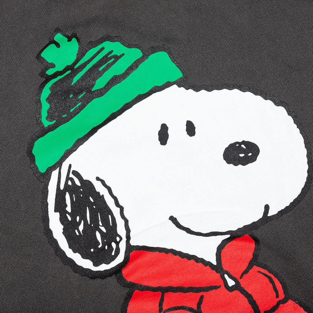 Peanuts Puffer Hoody - Washed Black - Image 4