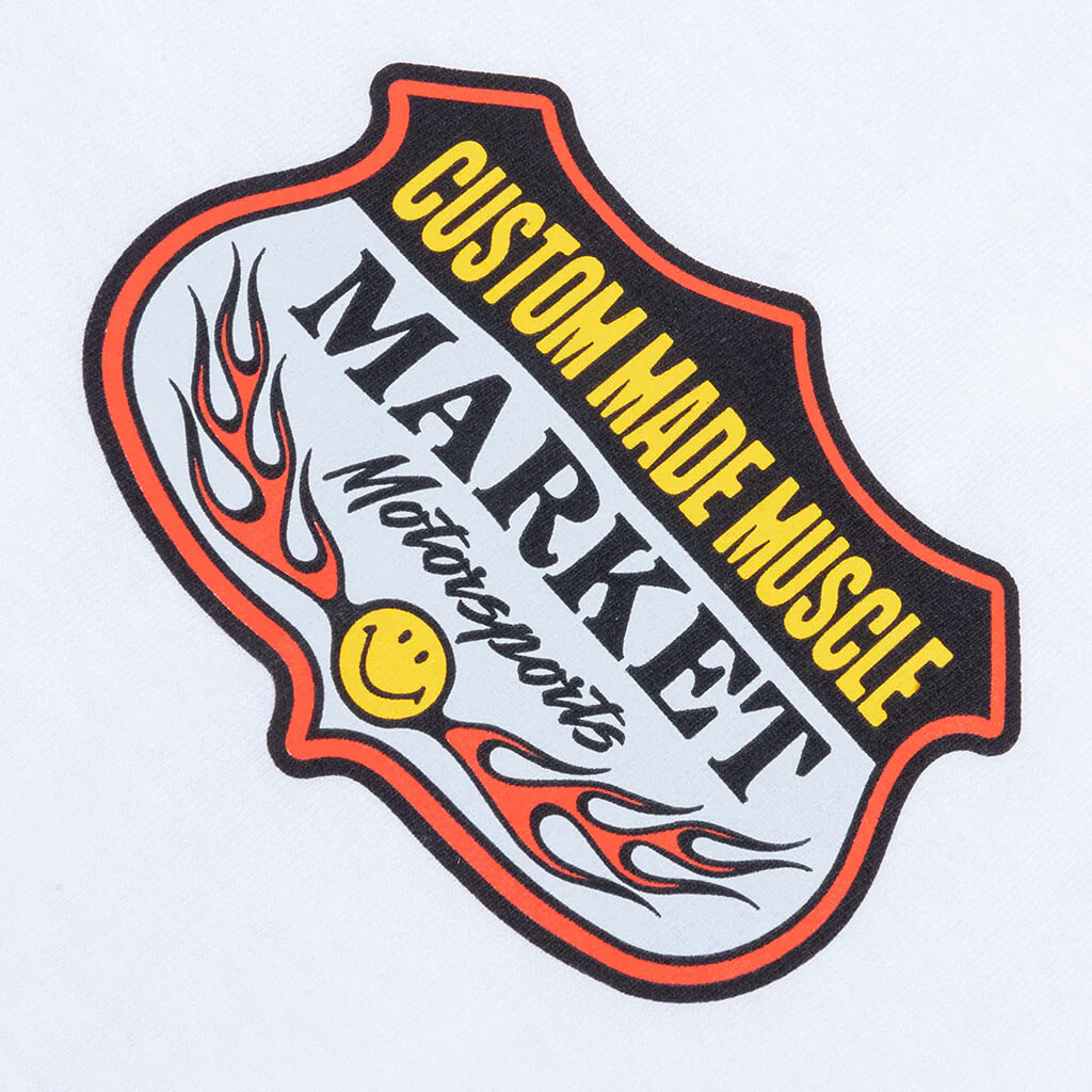Smiley Burnt Rubber T-Shirt - White - Image 3