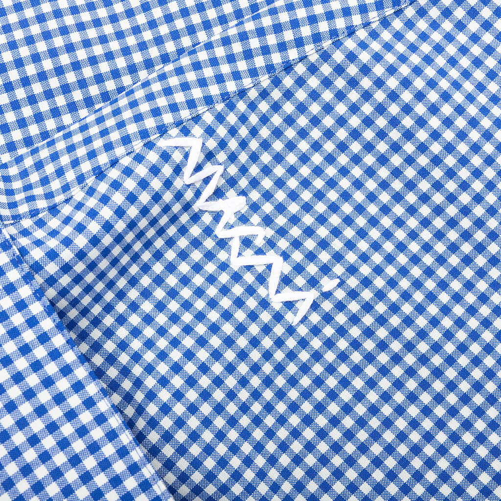 Checked Wool Shirt - Blue/White - Image 4