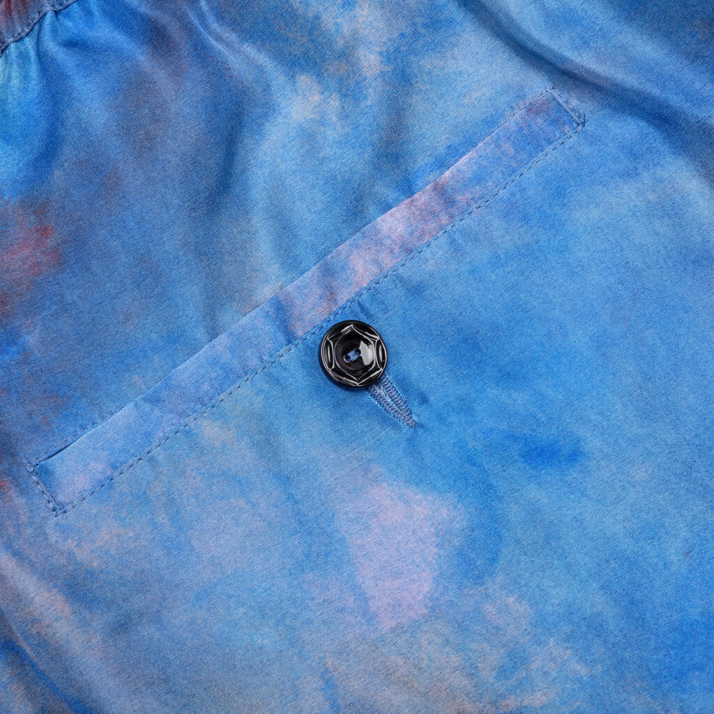 Silk Habotai Stretch Waist Shorts - Cobalt - Image 4