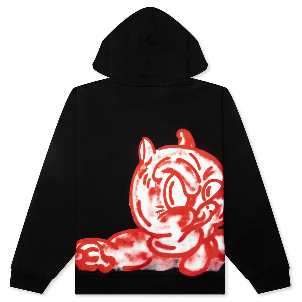 Piggy And Logo Print On Sweatshirt - Black - Image 2