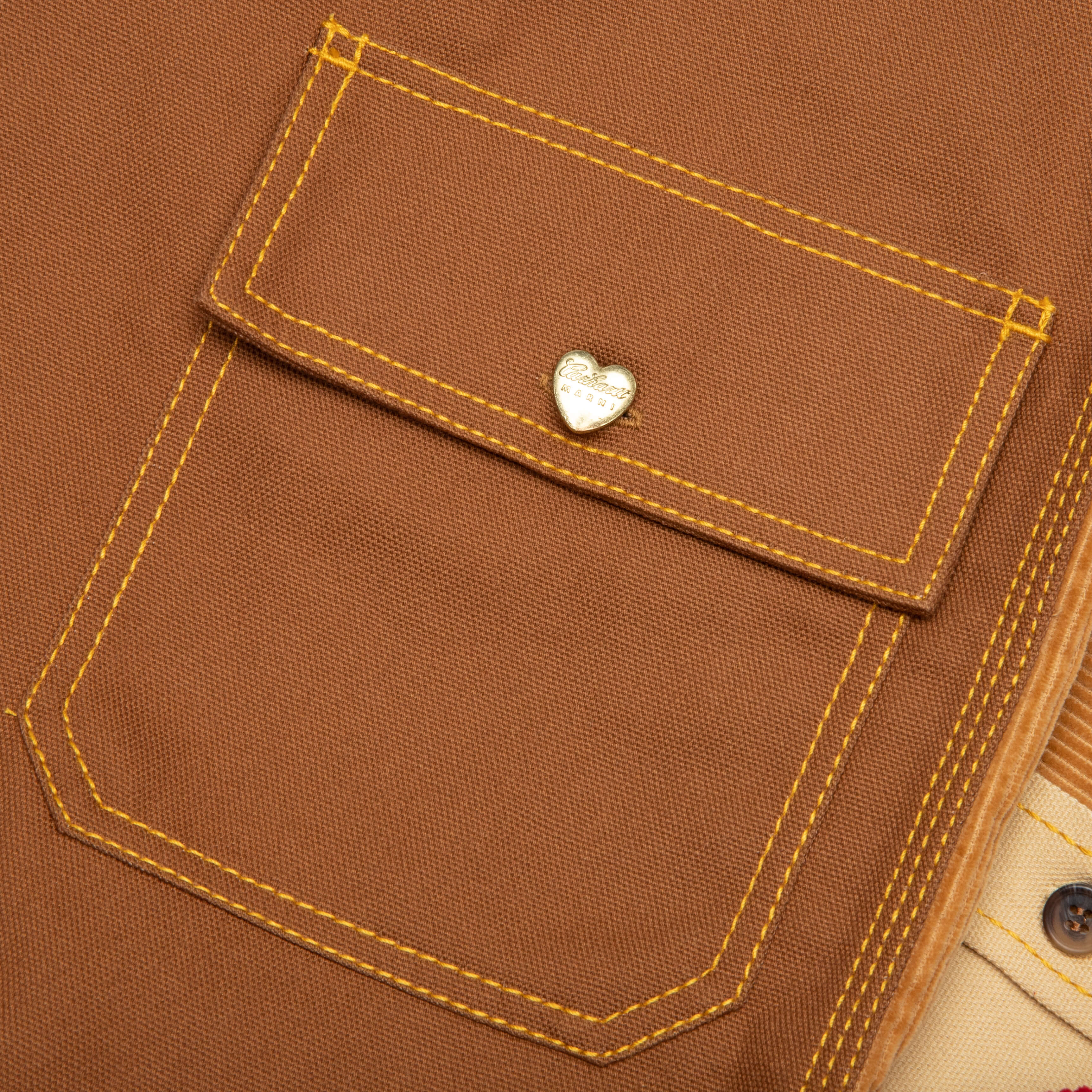 Marni x Carhartt WIP Color-Block L/S Overshirt - Tobacco - Image 4