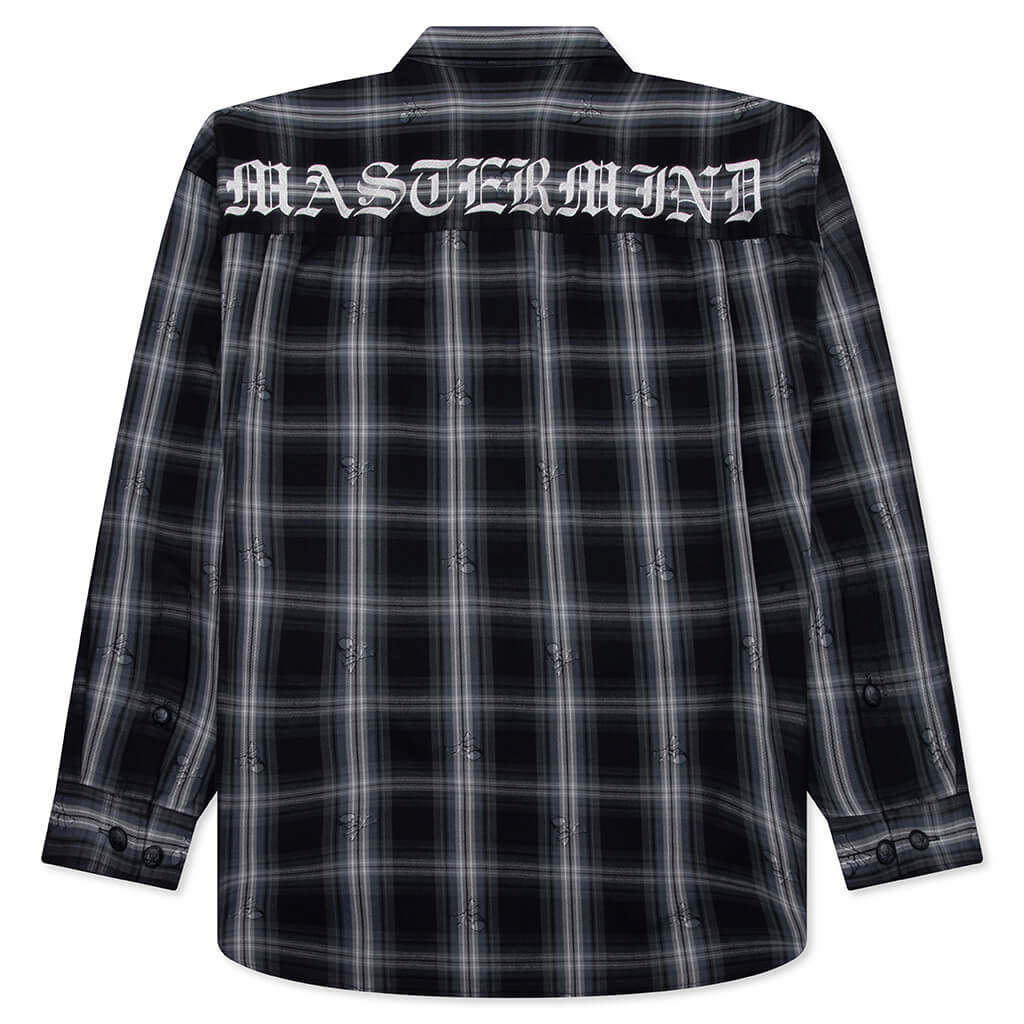 Plaid Flannel Shirt - Black - Image 2