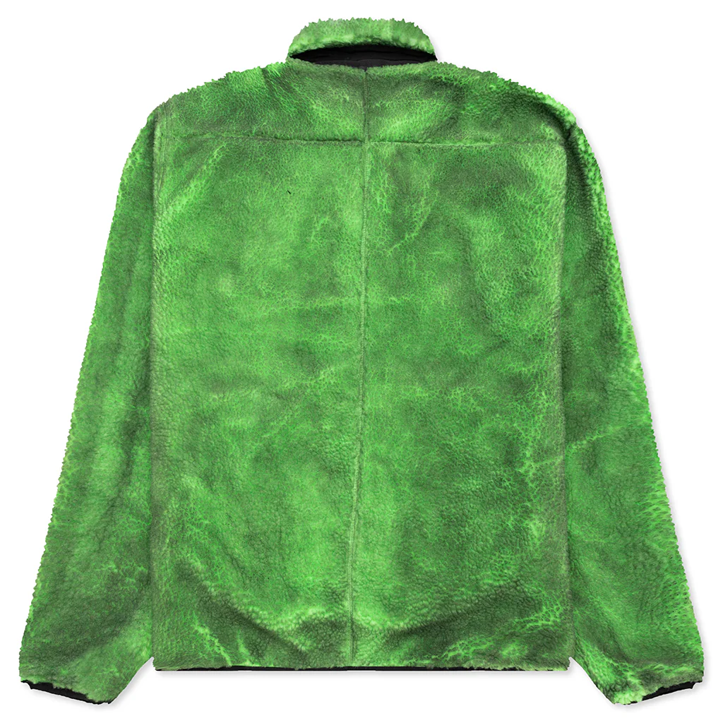 Painted Sherpa Fleece Jacket - Green - Image 2