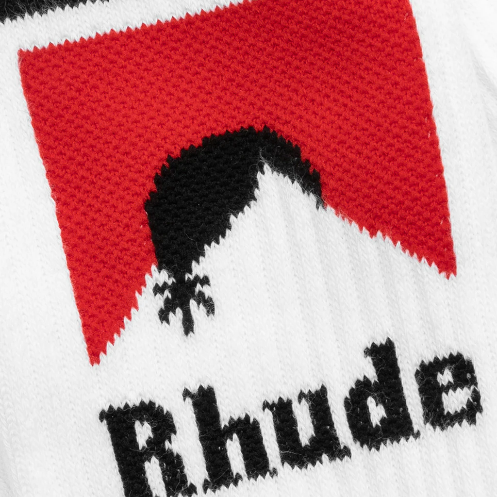 Moonlight Sock - White/Black/Red - Image 2