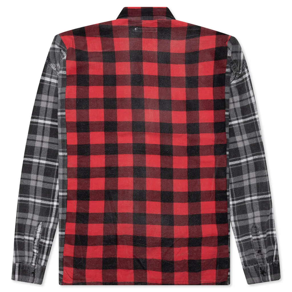 Flannel Shirt Ribbon Wide Reflection Shirt - Assorted - Image 2