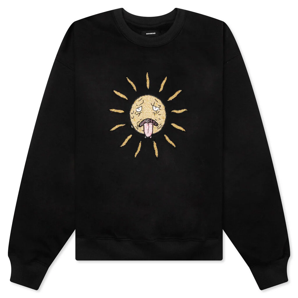 Beaded Sun Crewneck - Worn Black