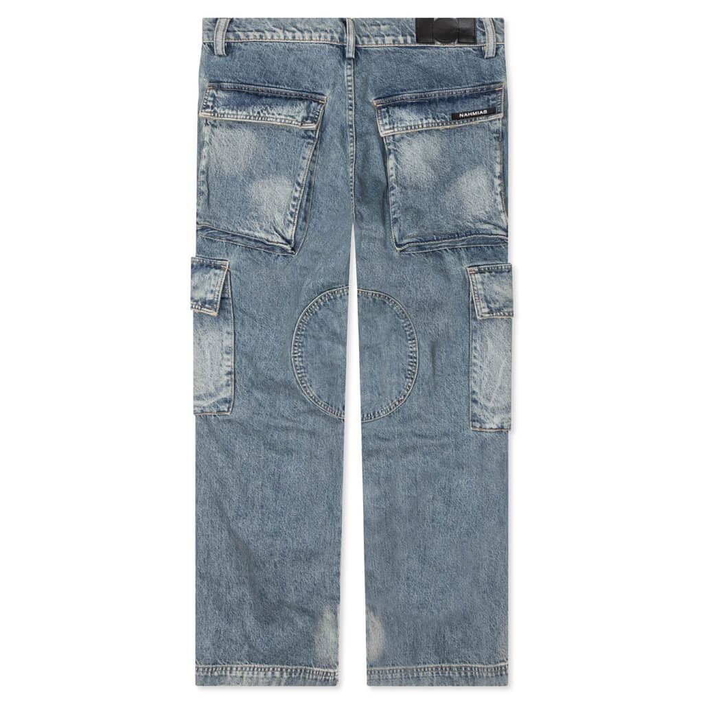 Denim Logo Cargos - Light Wash - Image 2