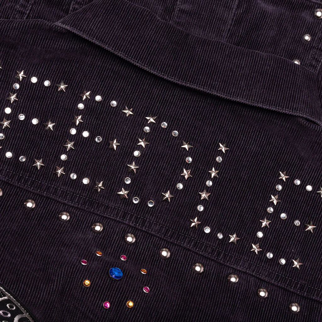14W Corduroy Studded Jean Jacket - Black - Image 6