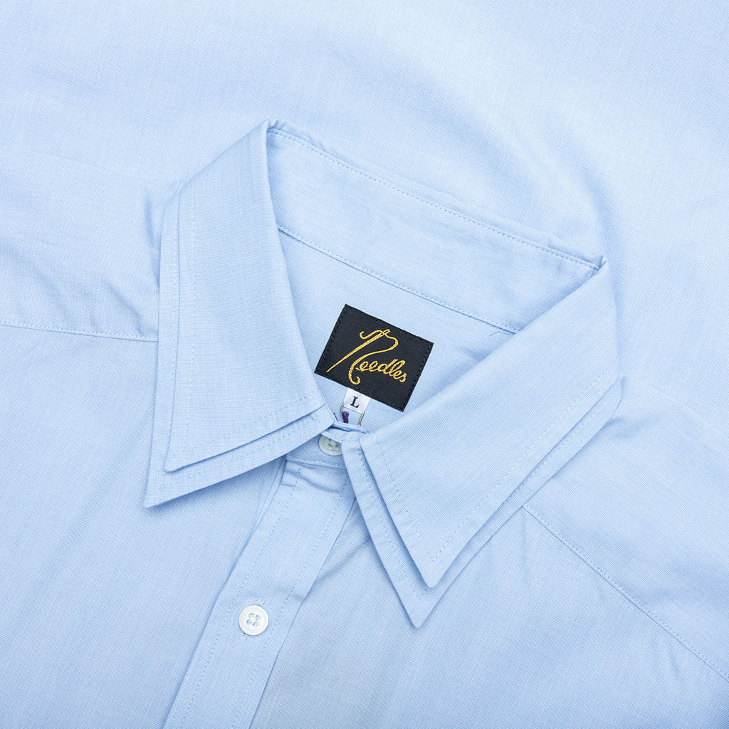 Double Regular Collar Shirt - Sax Blue - Image 3