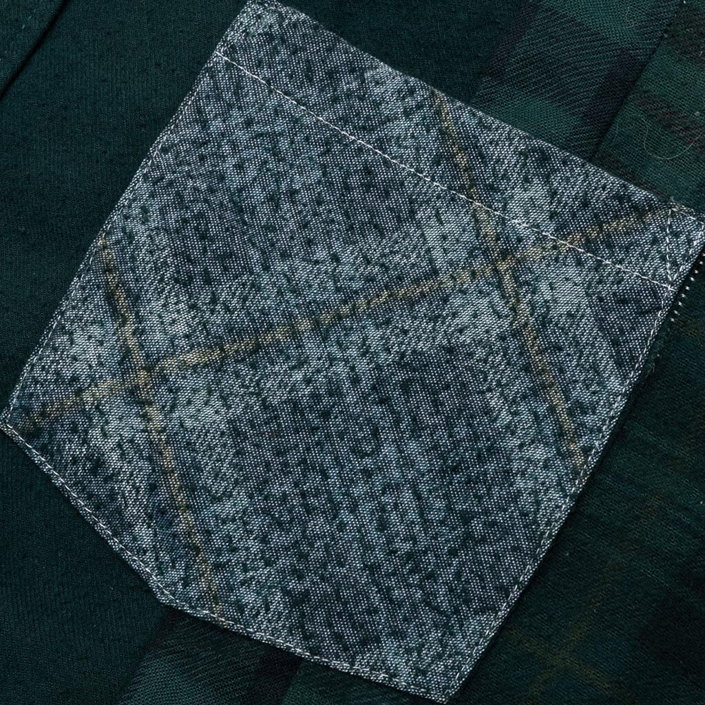 Flannel Shirt 7 Cuts Shirt Over Dye - Green - Image 4