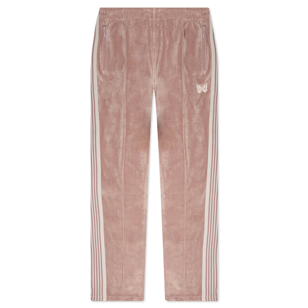 Narrow Track Pant C/PE Velour - Old Rose