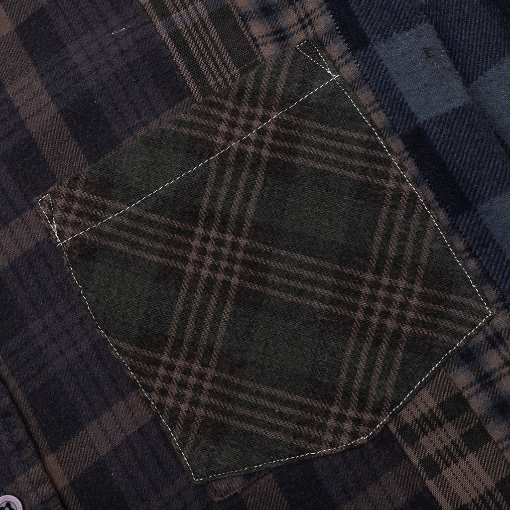 Over Dye 7 Cuts Wide Shirt - Brown - Image 4